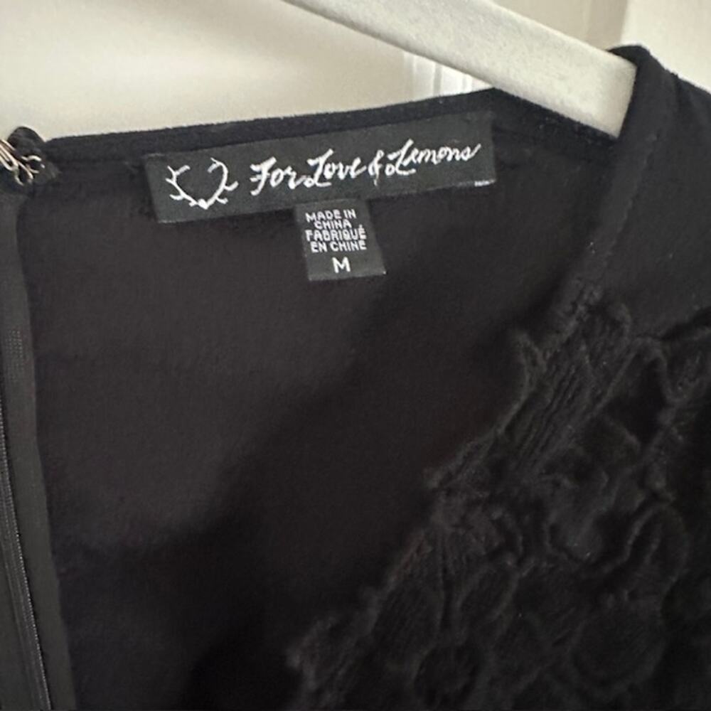 For Love & Lemons Lilou Lace Floral Romper Size: Medium Color: Black - Picture 8 of 11
